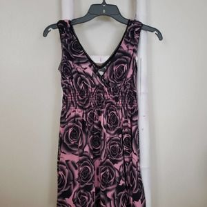 Maurices Rose Print Sleeveless Dress XS